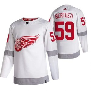 Miehille NHL Detroit Red Wings Pelipaita Tyler Bertuzzi #59 2022 Reverse Retro Valkoinen Authentic